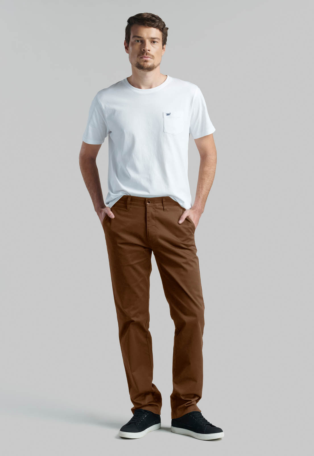 PANTALON BUSINESS TWILL WITHOUT PLEATS CAMEL - 2