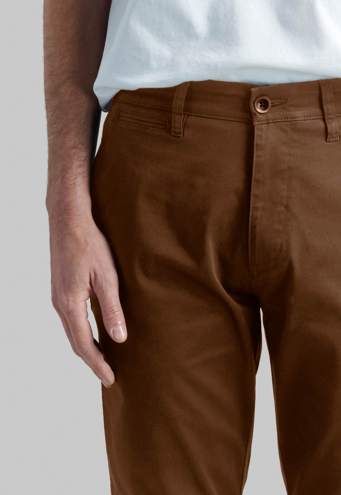 PANTALON BUSINESS TWILL WITHOUT PLEATS CAMEL - 3