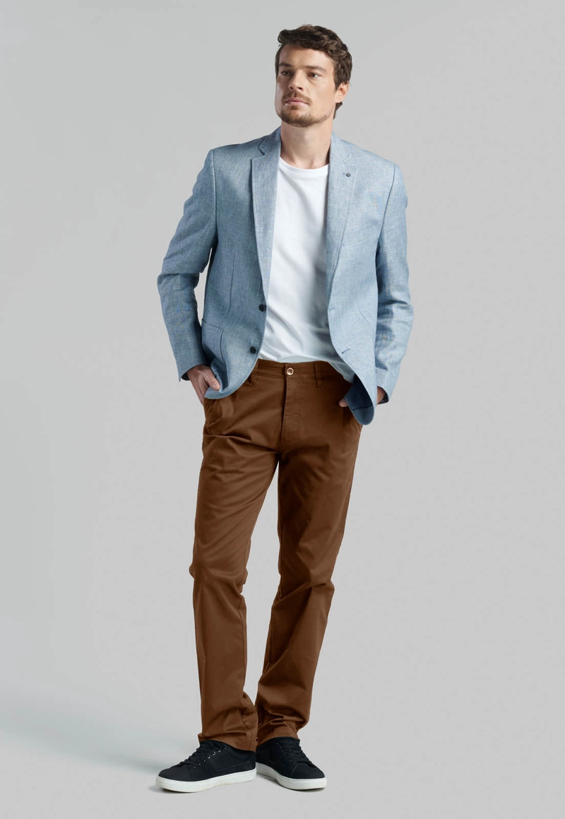 PANTALON BUSINESS TWILL WITHOUT PLEATS CAMEL - 5