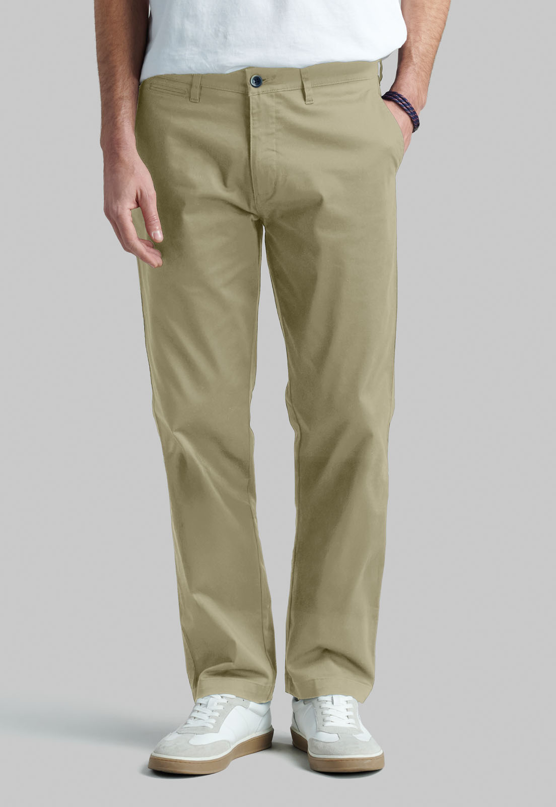 PANTALON BUSINESS TWILL WITHOUT PLEATS KHAKI - 1