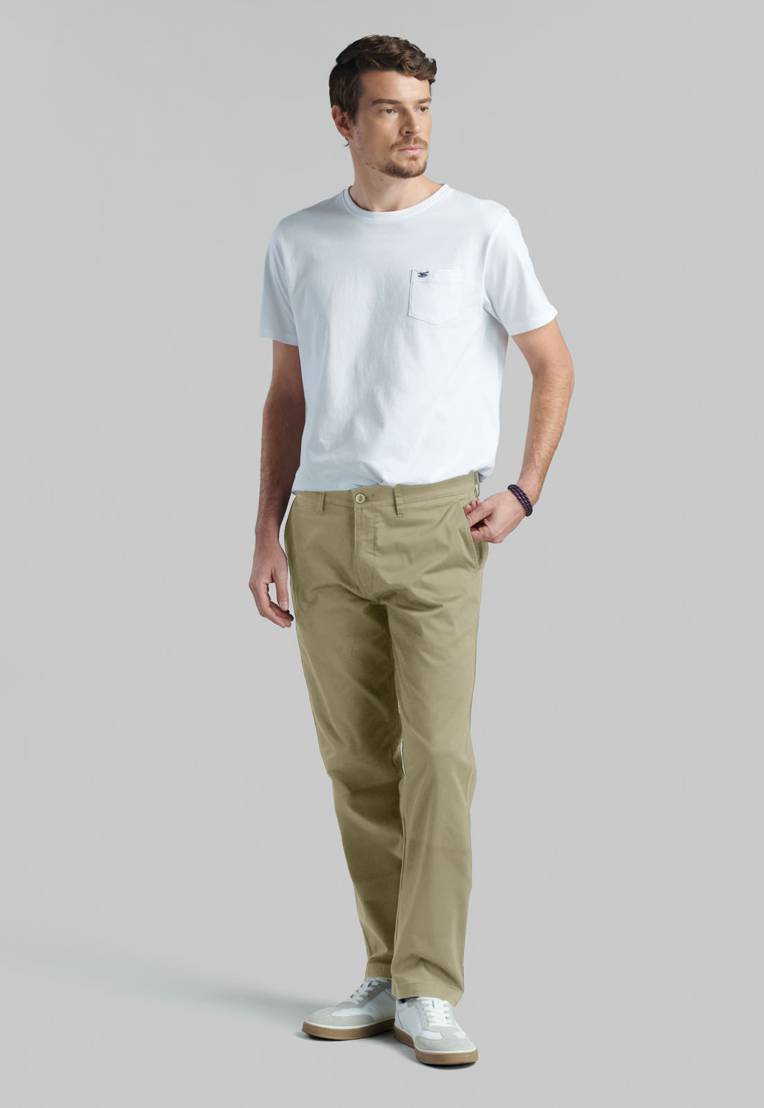 PANTALON BUSINESS TWILL WITHOUT PLEATS KHAKI - 2