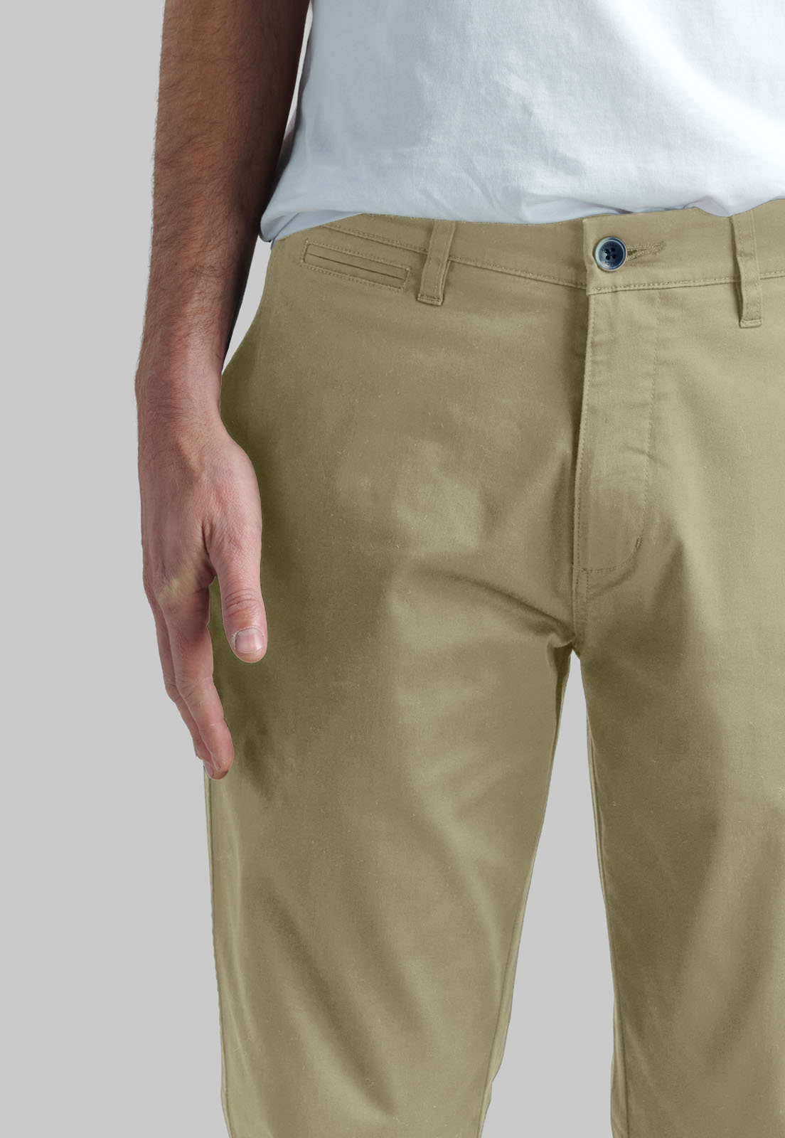 PANTALON BUSINESS TWILL WITHOUT PLEATS KHAKI - 3