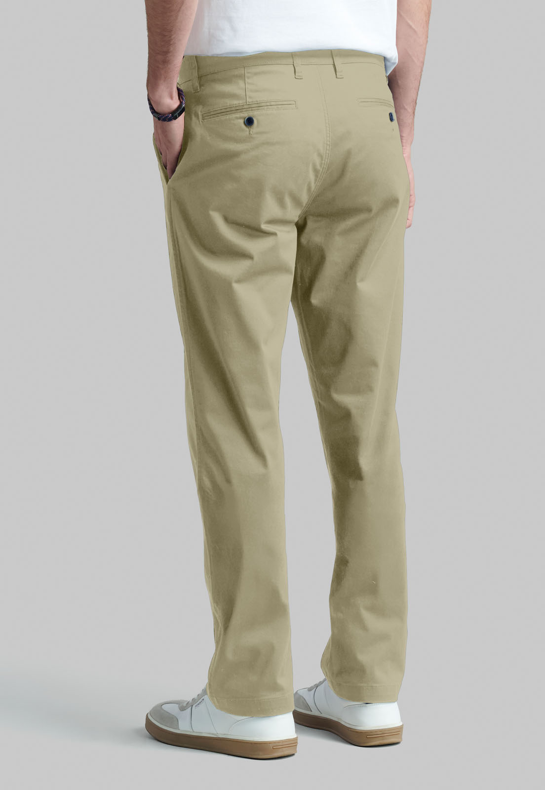 PANTALON BUSINESS TWILL WITHOUT PLEATS KHAKI - 4