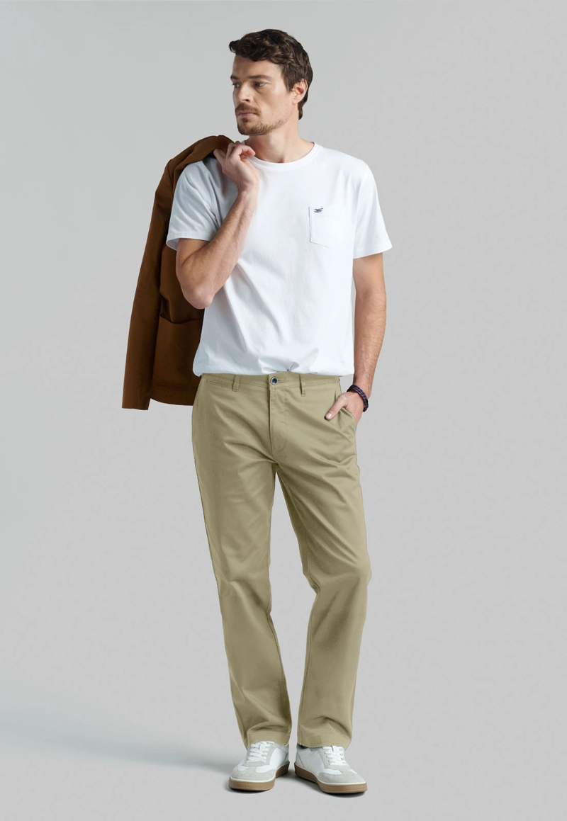 PANTALON BUSINESS TWILL WITHOUT PLEATS KHAKI - 5
