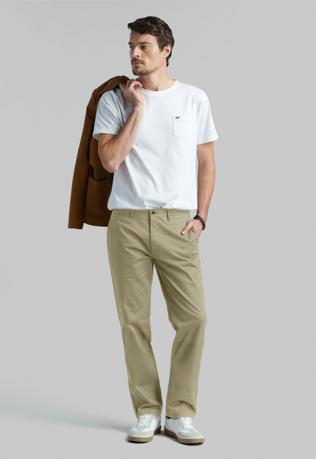 PANTALON BUSINESS TWILL WITHOUT PLEATS KHAKI - 5