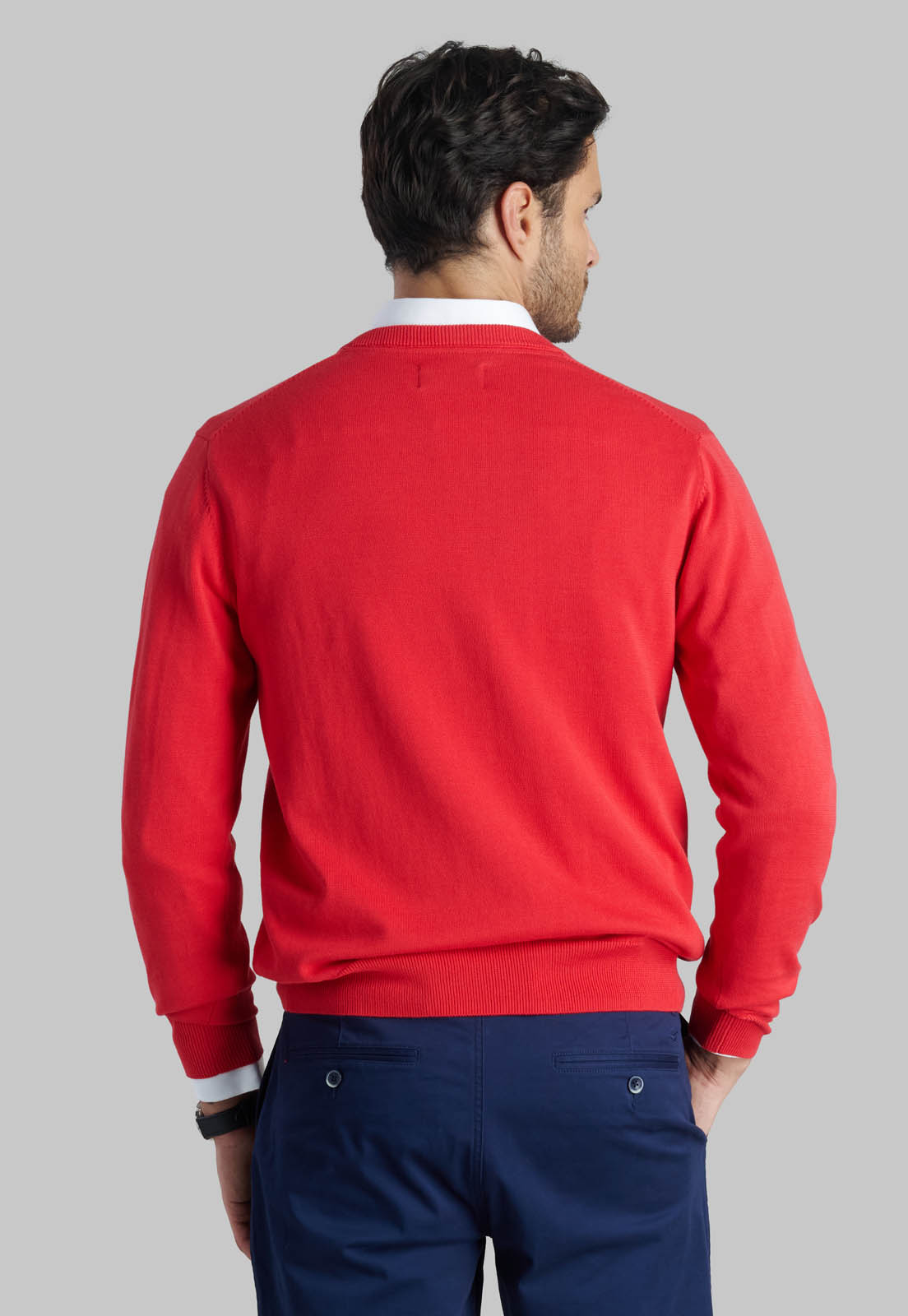 SWEATER V NECK SOLIDO DK CORAL - 4