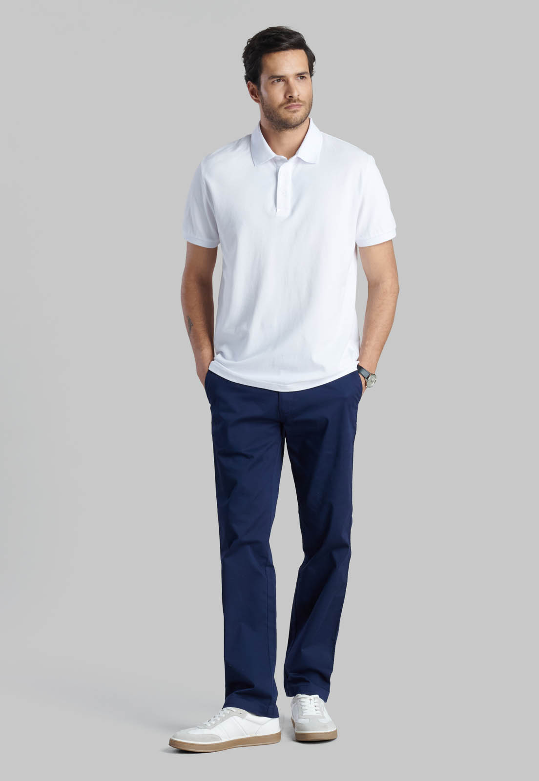 PANTALON BUSINESS TWILL WITHOUT PLEATS L/31 DK.BLUE - 2