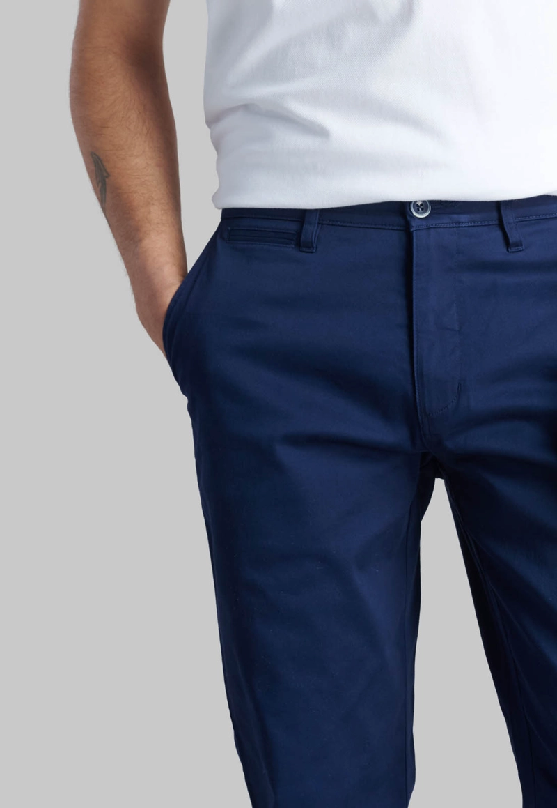 PANTALON BUSINESS TWILL WITHOUT PLEATS L/31 DK.BLUE - 3