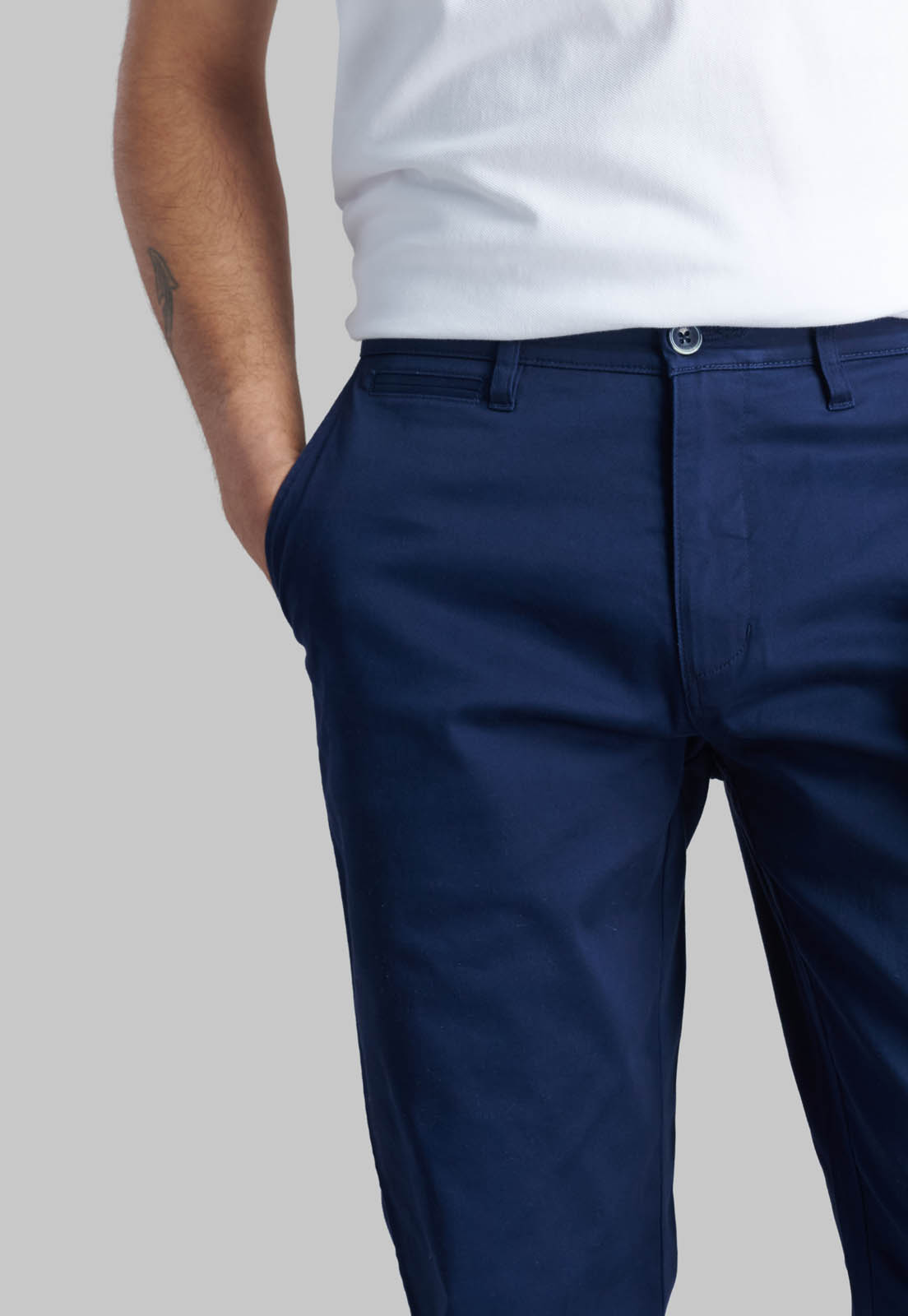 PANTALON BUSINESS TWILL WITHOUT PLEATS L/31 DK.BLUE - 3