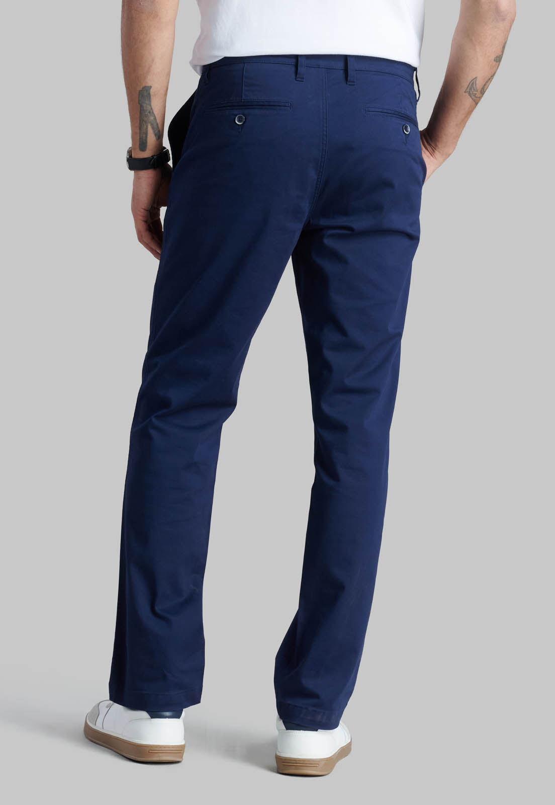 PANTALON BUSINESS TWILL WITHOUT PLEATS L/31 DK.BLUE - 4