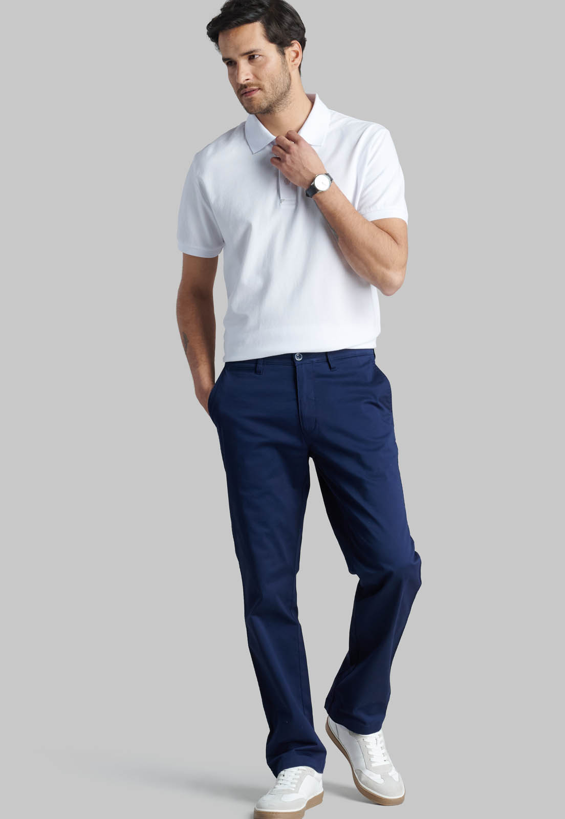 PANTALON BUSINESS TWILL WITHOUT PLEATS L/31 DK.BLUE - 5