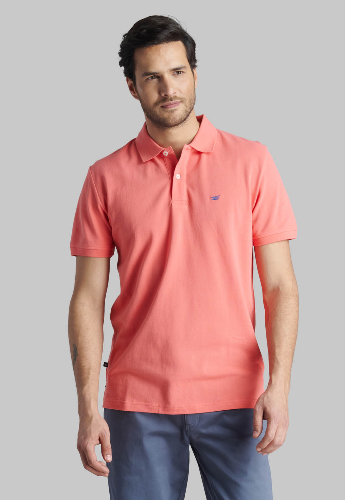 POLERA PIQUE BASICA LT CORAL - 1