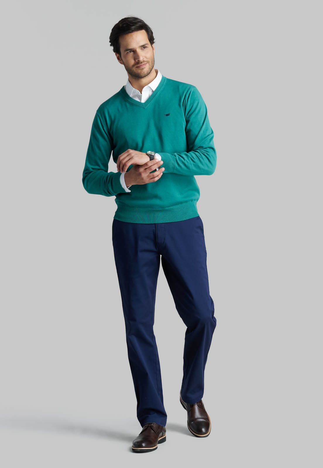 SWEATER V NECK SOLIDO GREEN - 2