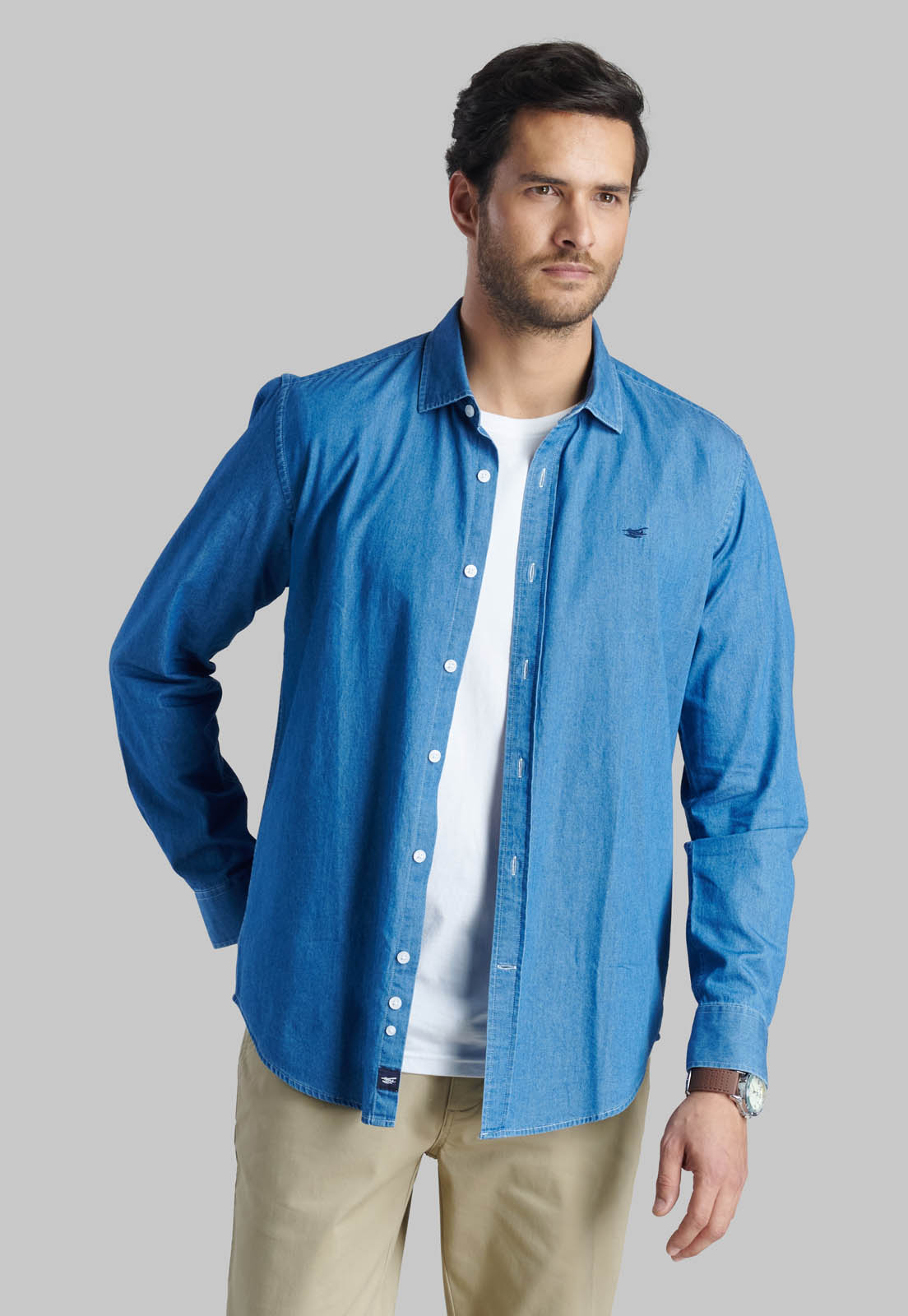 CAMISA DENIM MANHATTAN BLUE - 1
