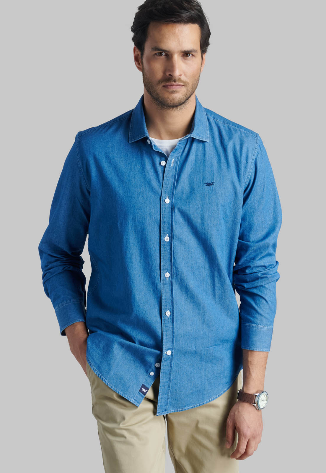 CAMISA DENIM MANHATTAN BLUE - 5