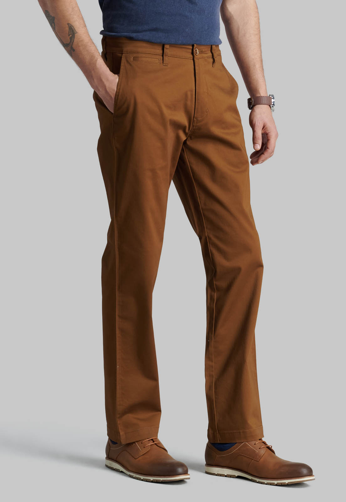 PANTALON BUSINESS TWILL WITHOUT PLEATS L31 CAMEL - 1