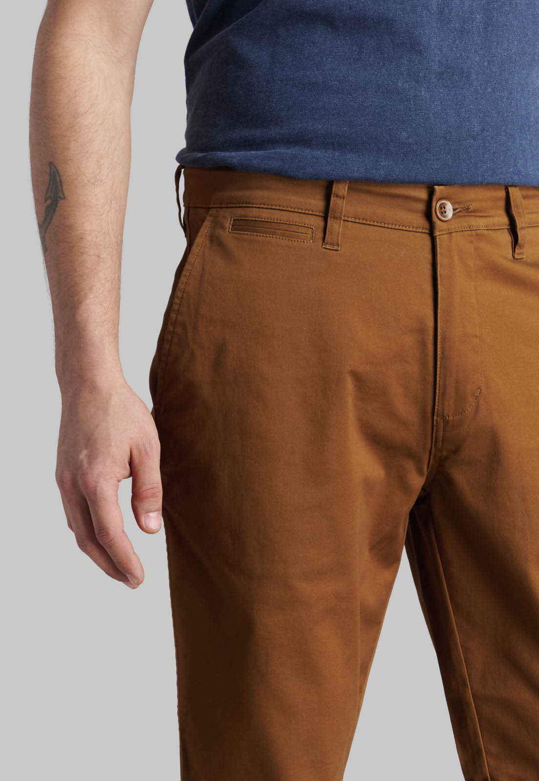 PANTALON BUSINESS TWILL WITHOUT PLEATS L31 CAMEL - 3