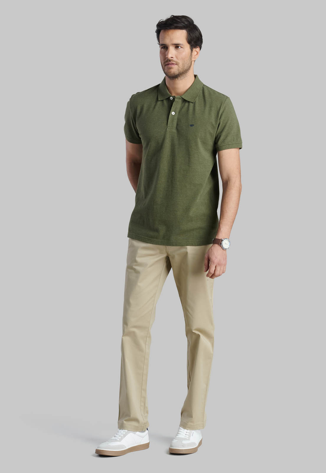POLERA PIQUE BASICA MILITAR MELANGE - 2