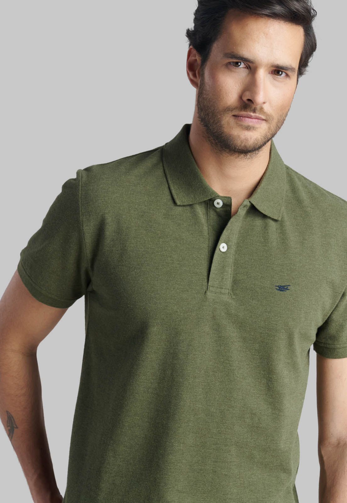 POLERA PIQUE BASICA MILITAR MELANGE - 3