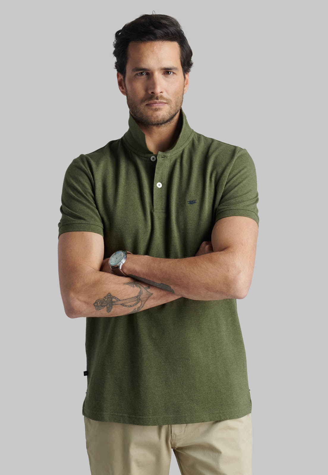 POLERA PIQUE BASICA MILITAR MELANGE - 5