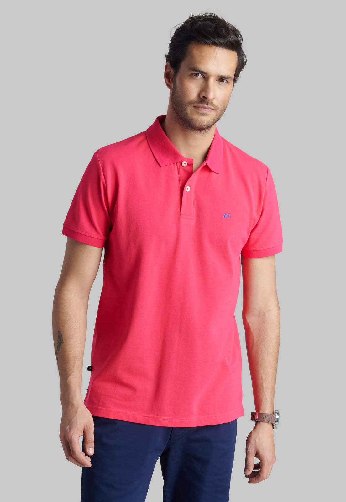 POLERA PIQUE BASICA FUCSIA - 1