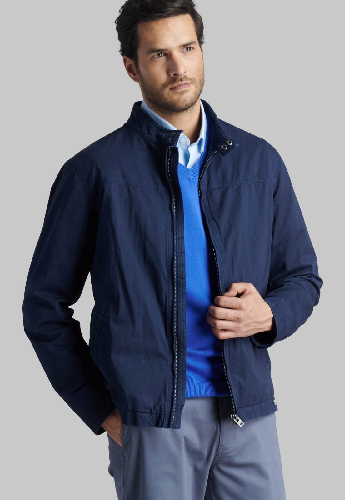 SWEATER V NECK SOLIDO INDIGO - 5