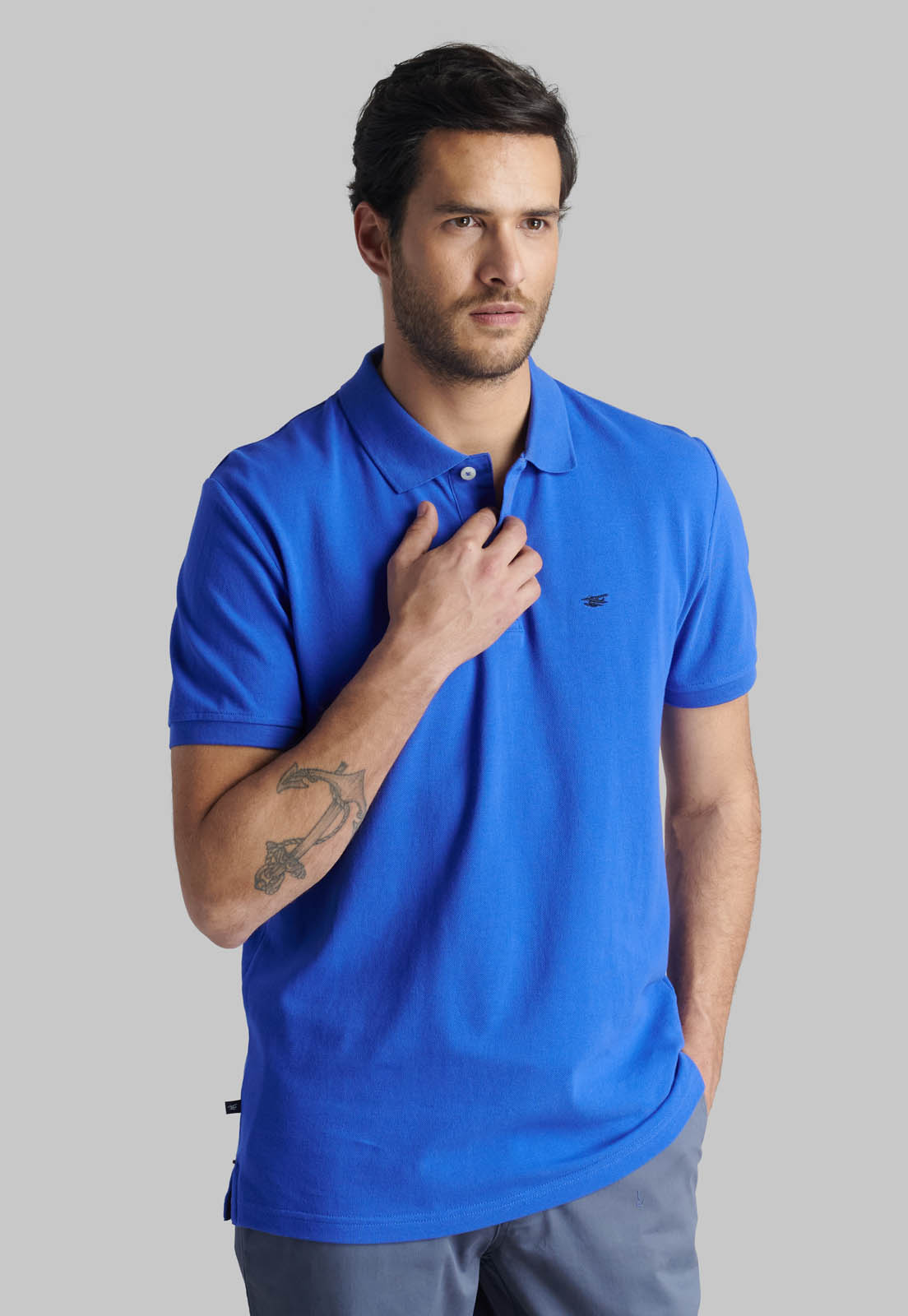 POLERA PIQUE BASICA INDIGO - 1