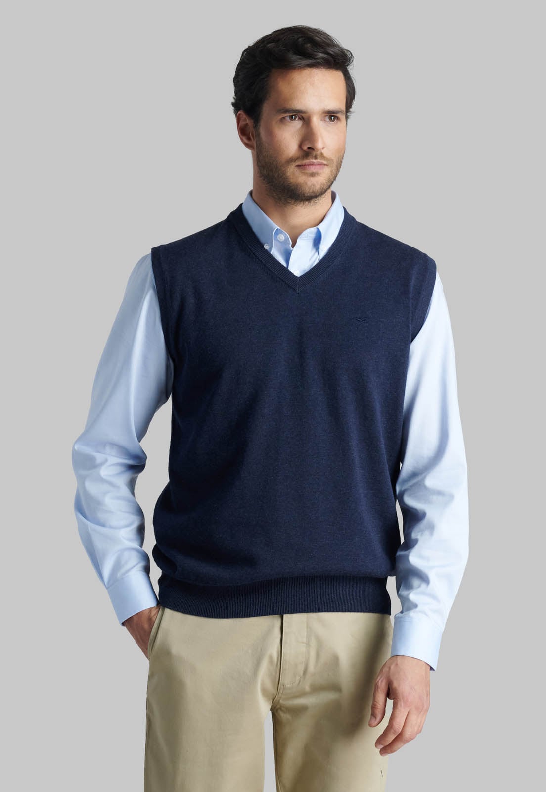 SWEATER NAVY SMART CASUAL W/O SLEEVE - 1
