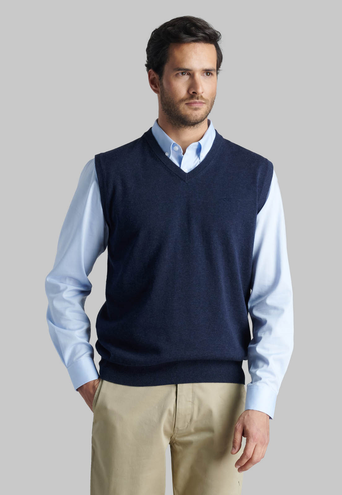 SWEATER NAVY SMART CASUAL W/O SLEEVE - 1