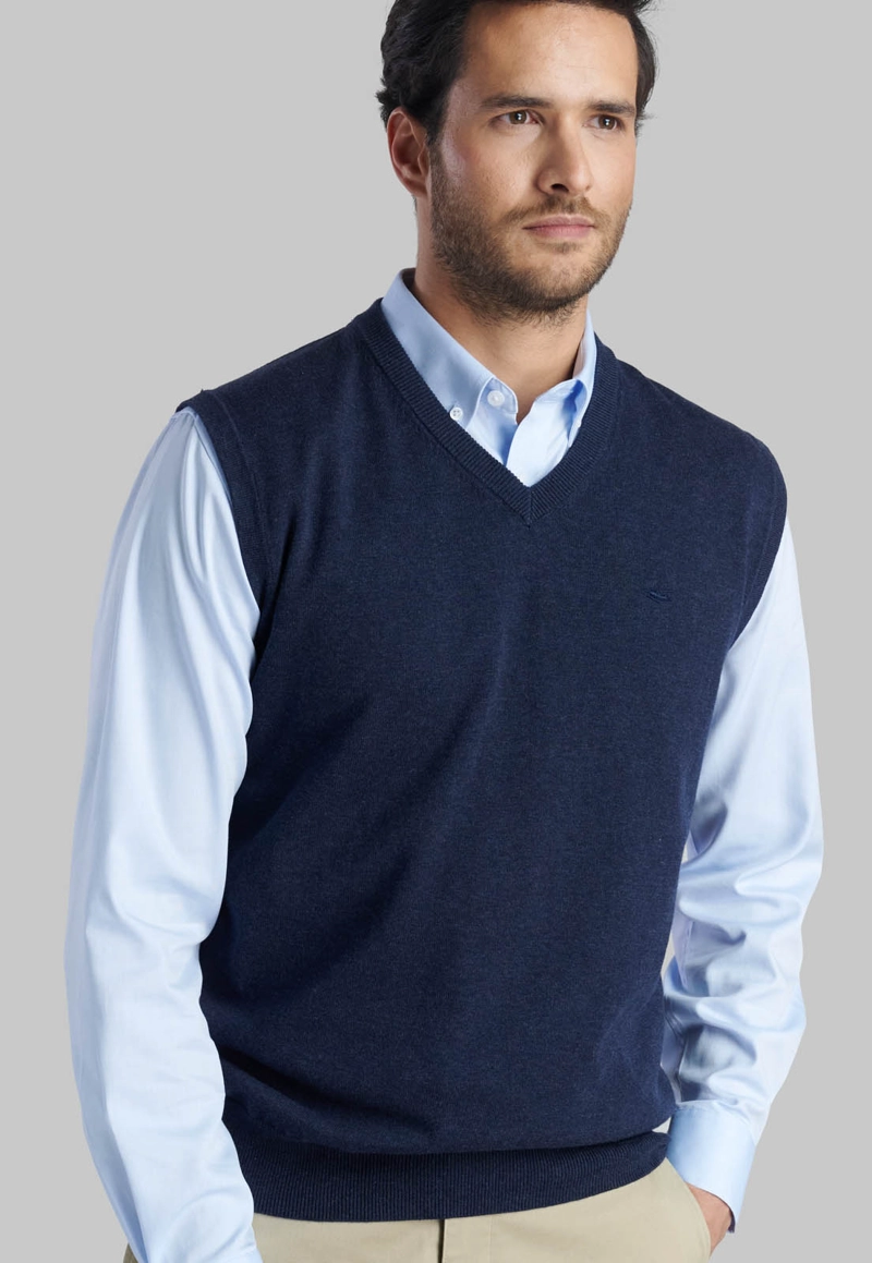 SWEATER NAVY SMART CASUAL W/O SLEEVE - 3