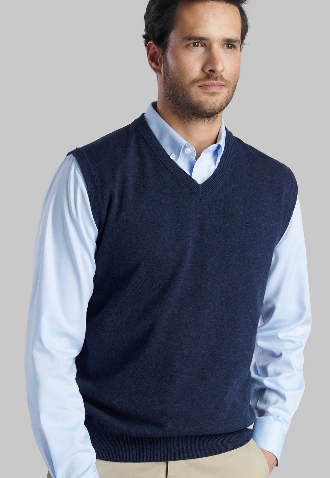 SWEATER NAVY SMART CASUAL W/O SLEEVE - 3