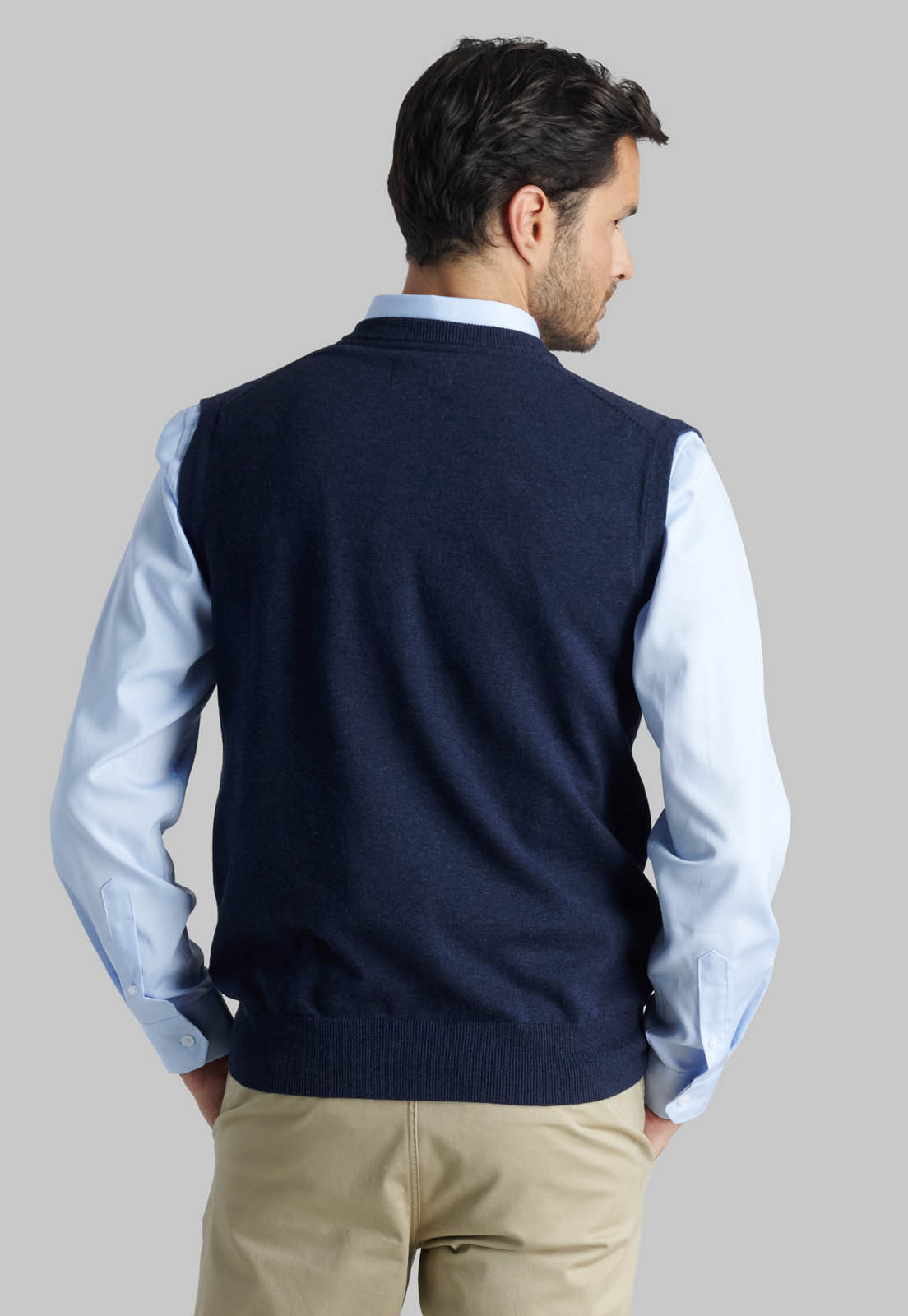 SWEATER NAVY SMART CASUAL W/O SLEEVE - 4