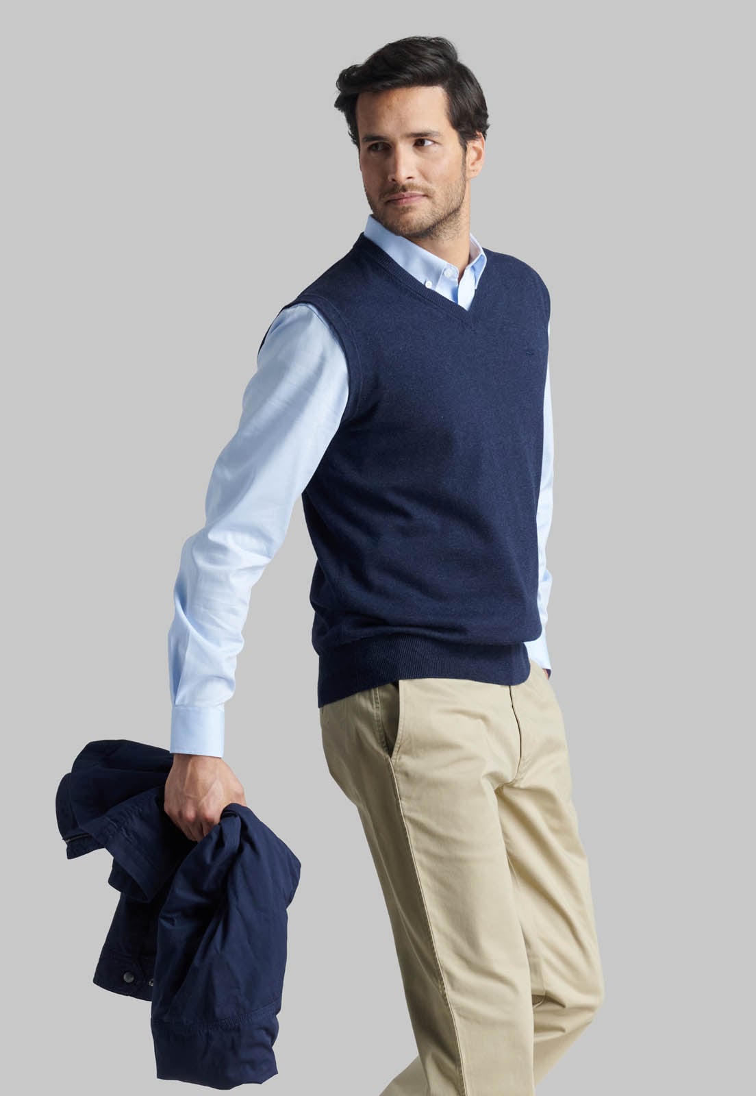 SWEATER NAVY SMART CASUAL W/O SLEEVE - 5