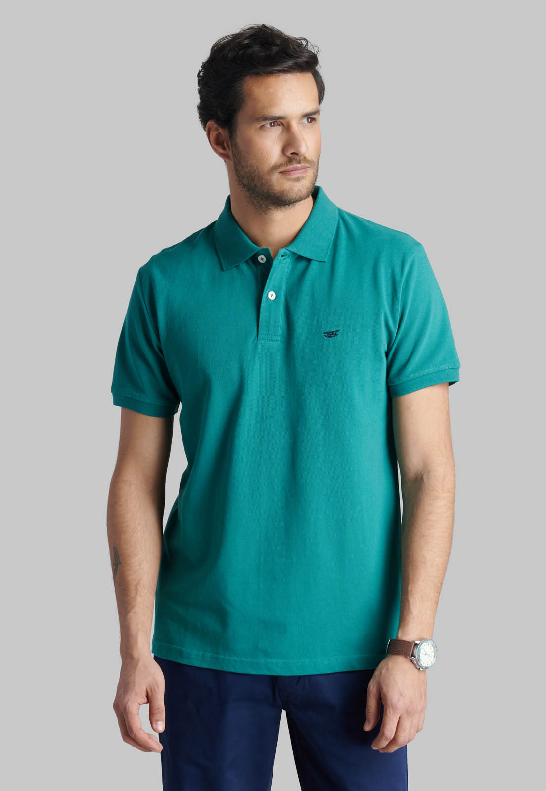 POLERA PIQUE BASICA GREEN - 1