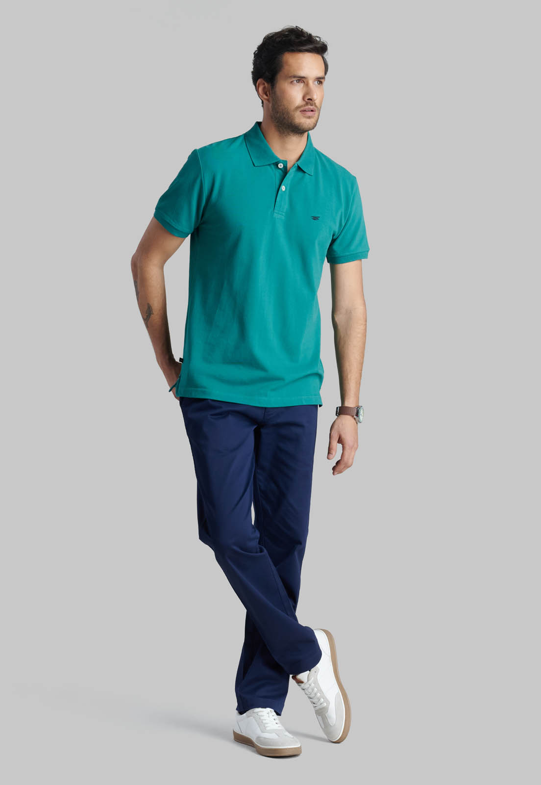 POLERA PIQUE BASICA GREEN - 2