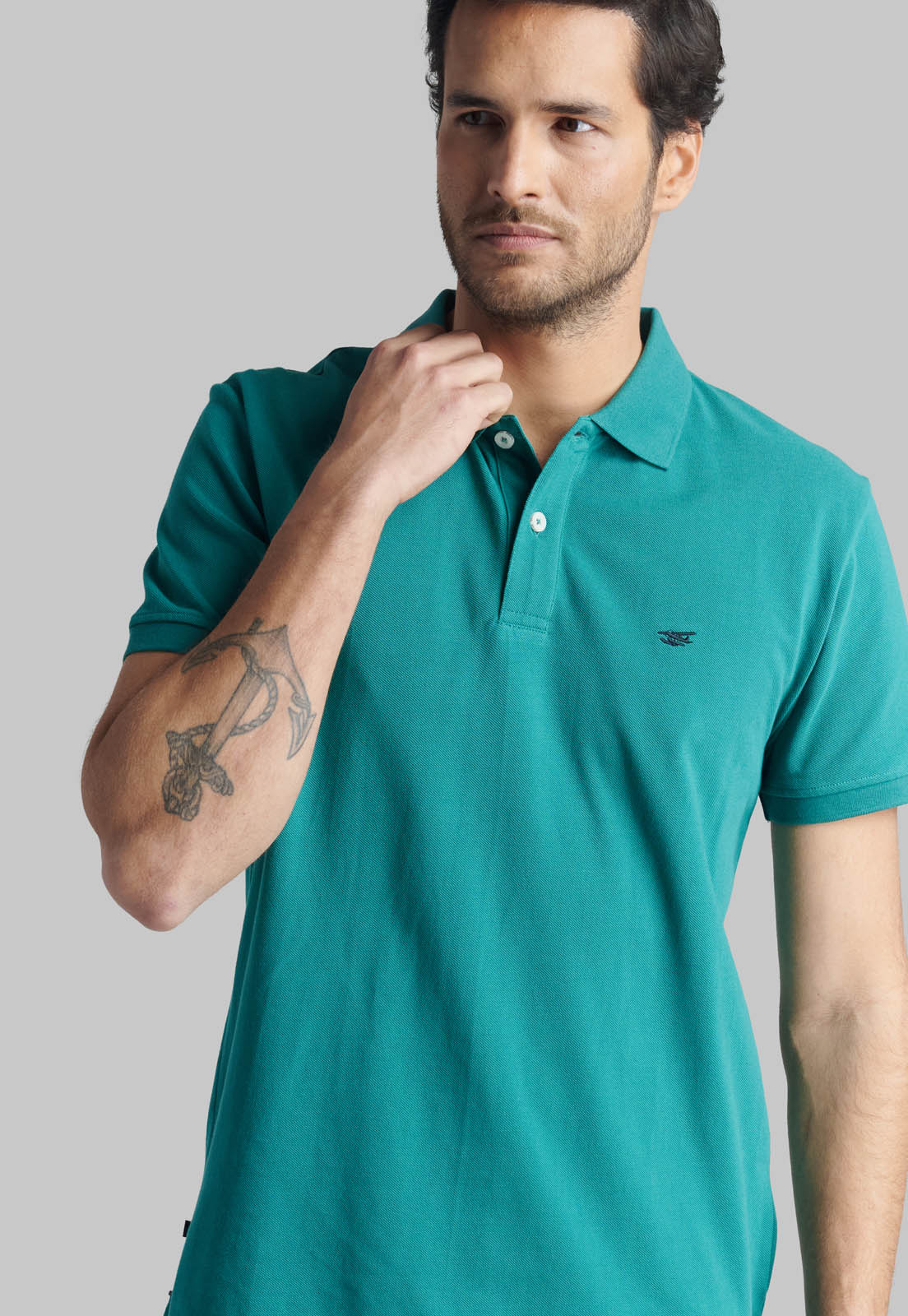 POLERA PIQUE BASICA GREEN - 5