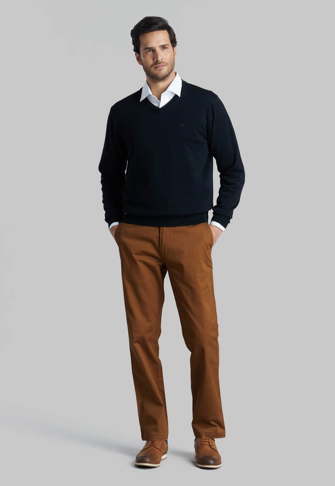 SWEATER V NECK SOLIDO BLACK - 2