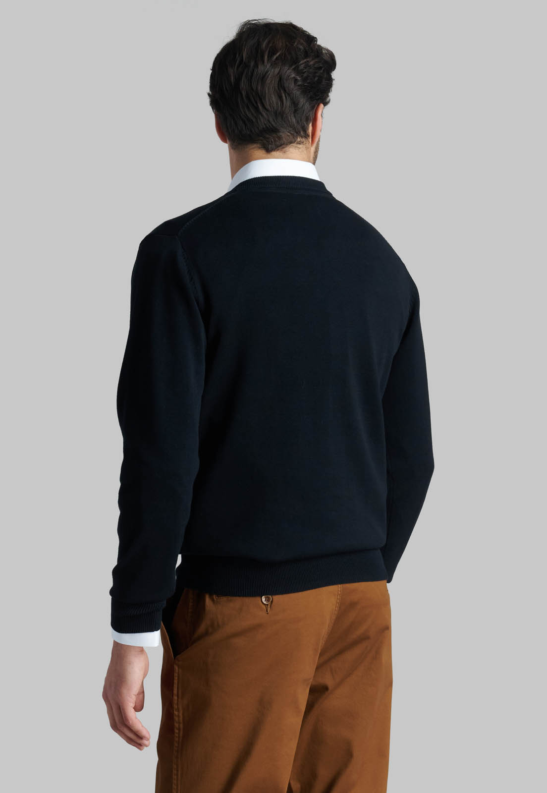 SWEATER V NECK SOLIDO BLACK - 4