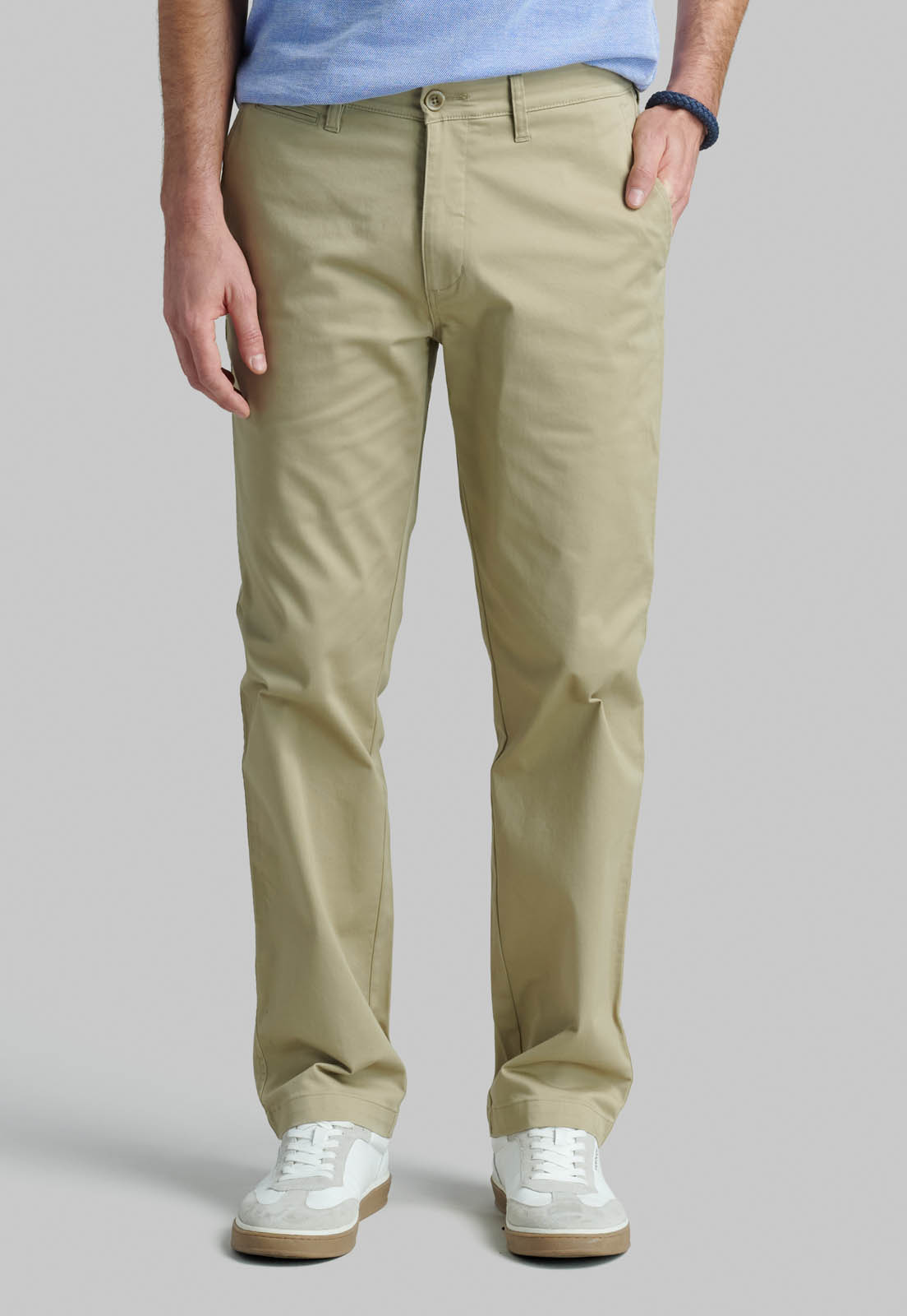 PANTALON BUSINESS TWILL WITHOUT PLEATS L/31 KHAKI - 1