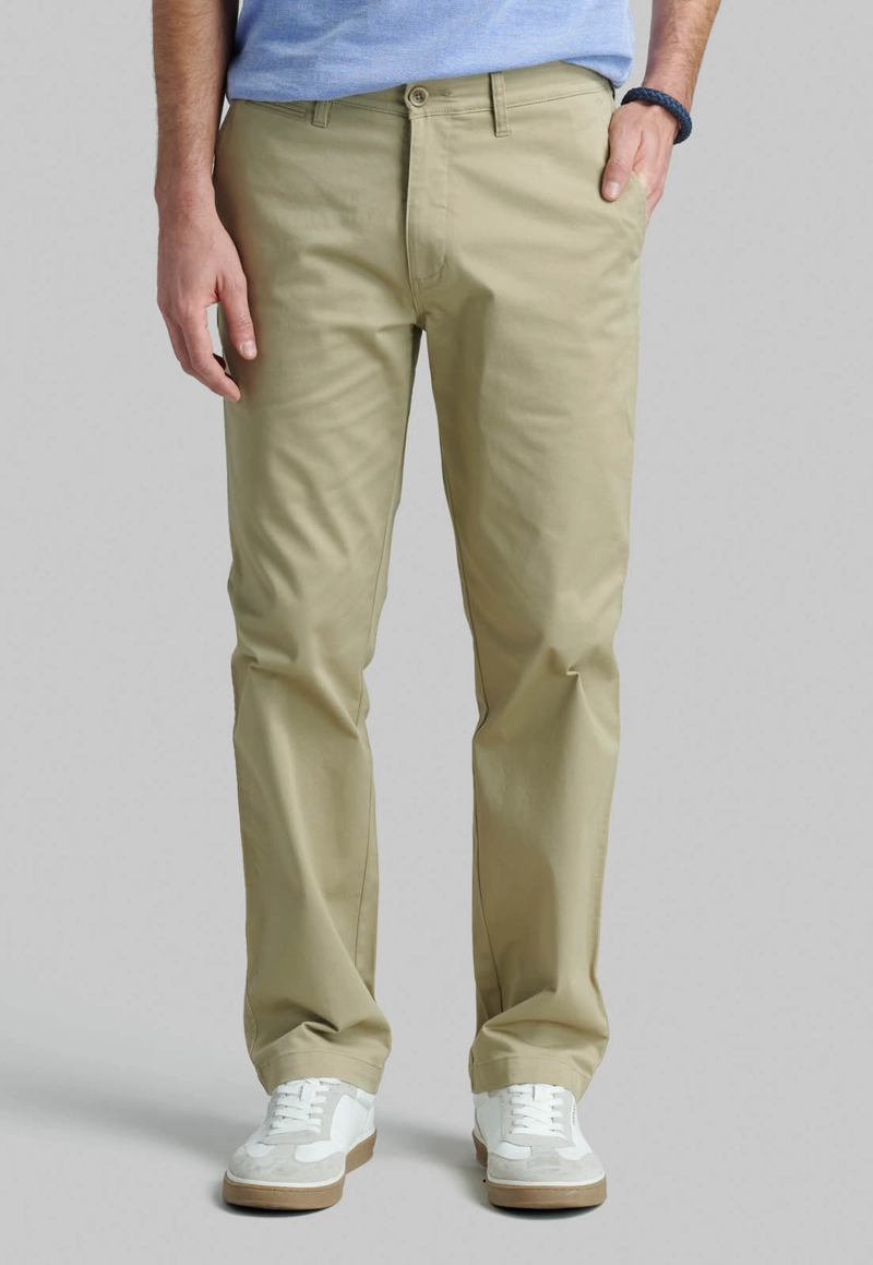 PANTALON BUSINESS TWILL WITHOUT PLEATS L/31 KHAKI - 1