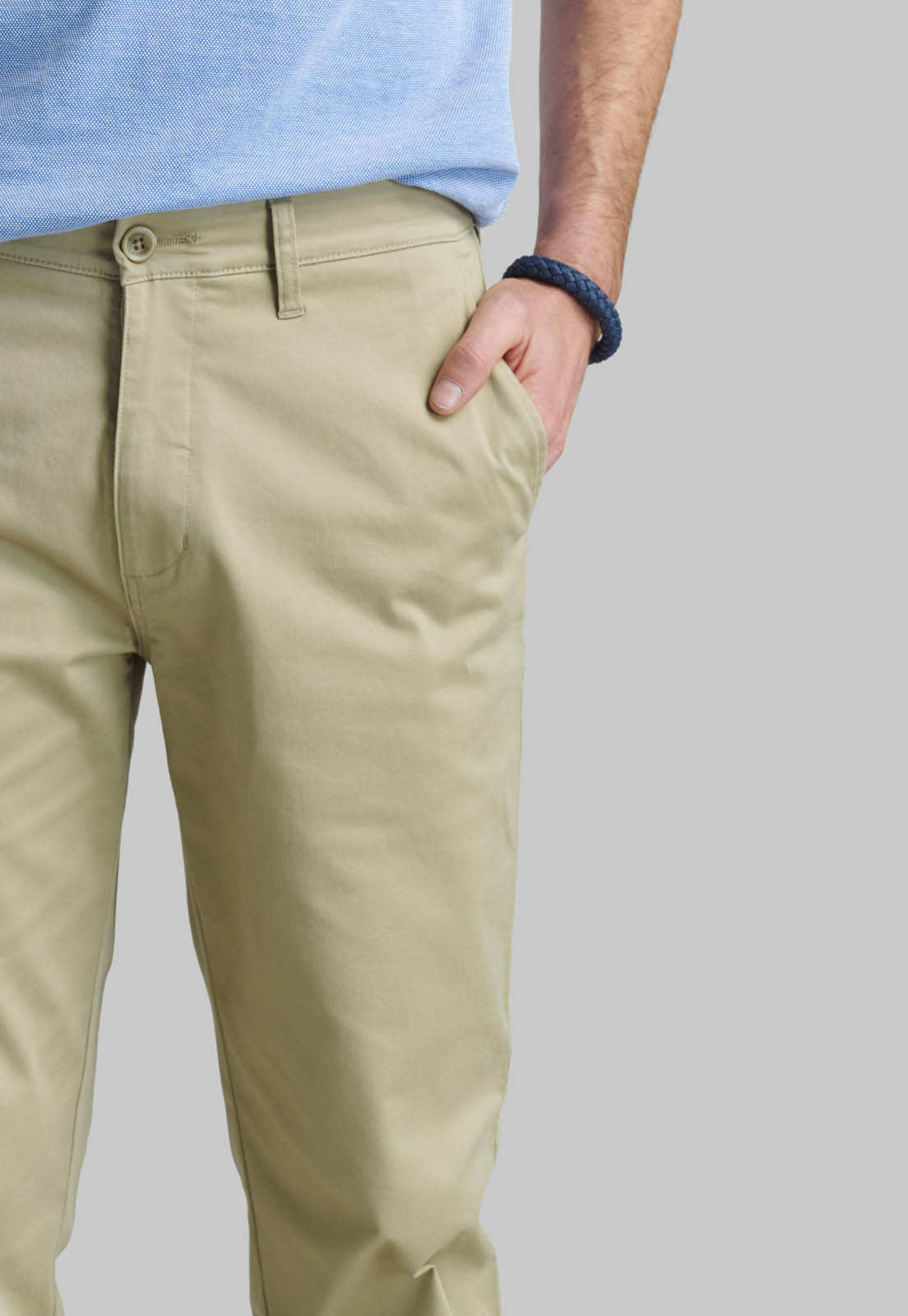 PANTALON BUSINESS TWILL WITHOUT PLEATS L/31 KHAKI - 3