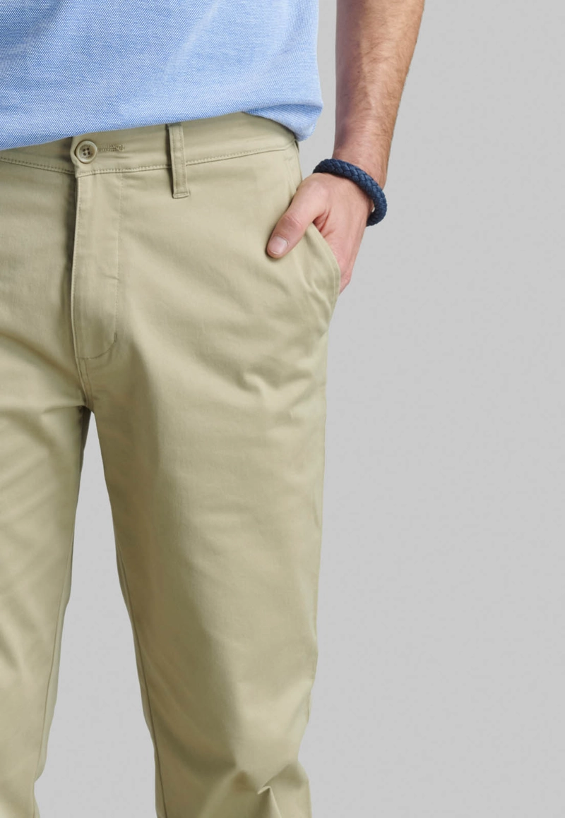 PANTALON BUSINESS TWILL WITHOUT PLEATS L/31 KHAKI - 3