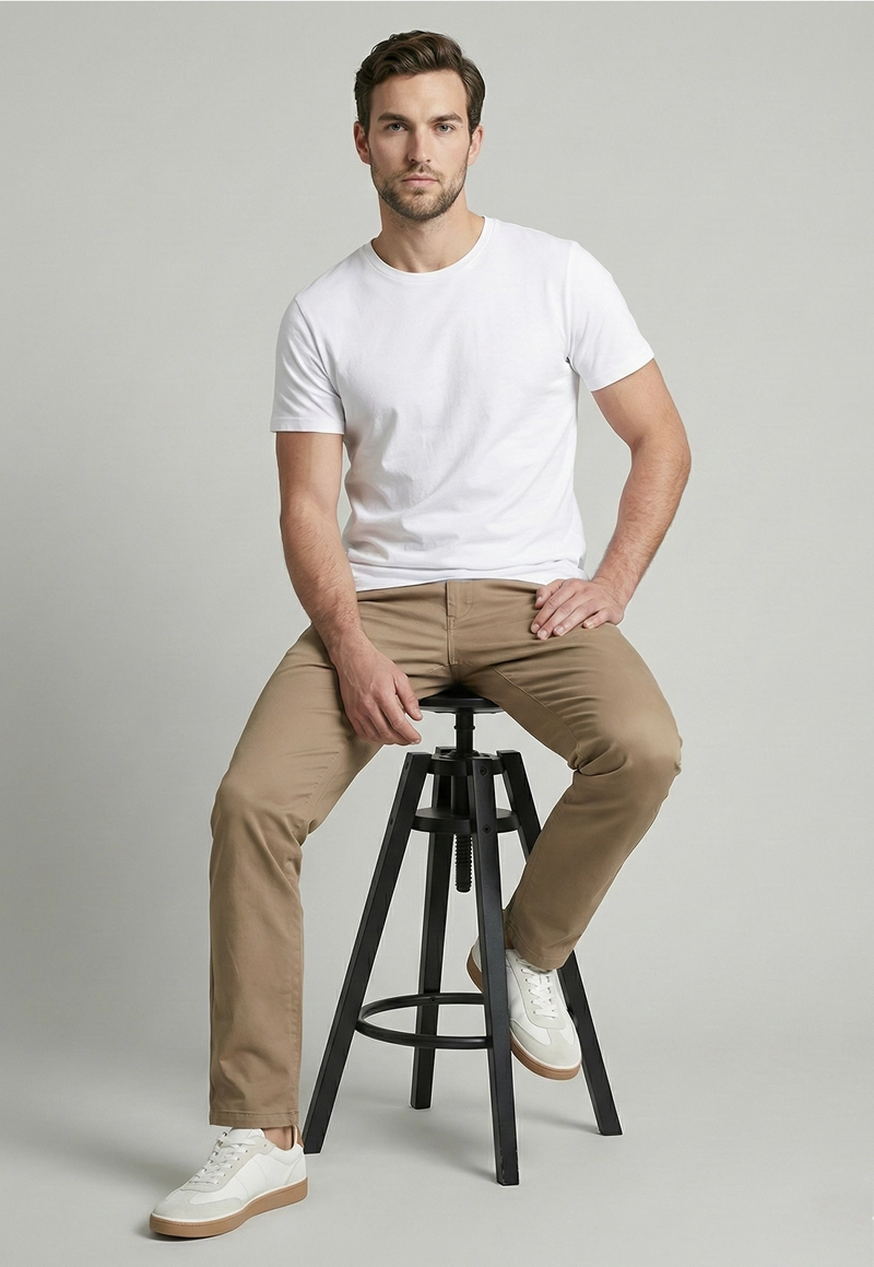 PANTALON SLIM TWILL L/33 KHAKI - 5