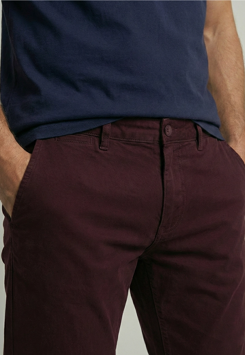 PANTALON TWILL SLIM /31 WINE - 3