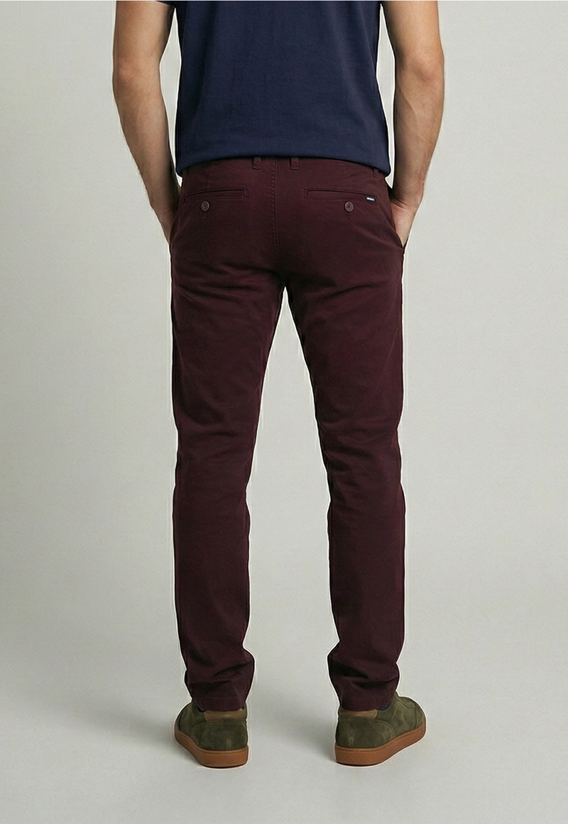 PANTALON TWILL SLIM /31 WINE - 4