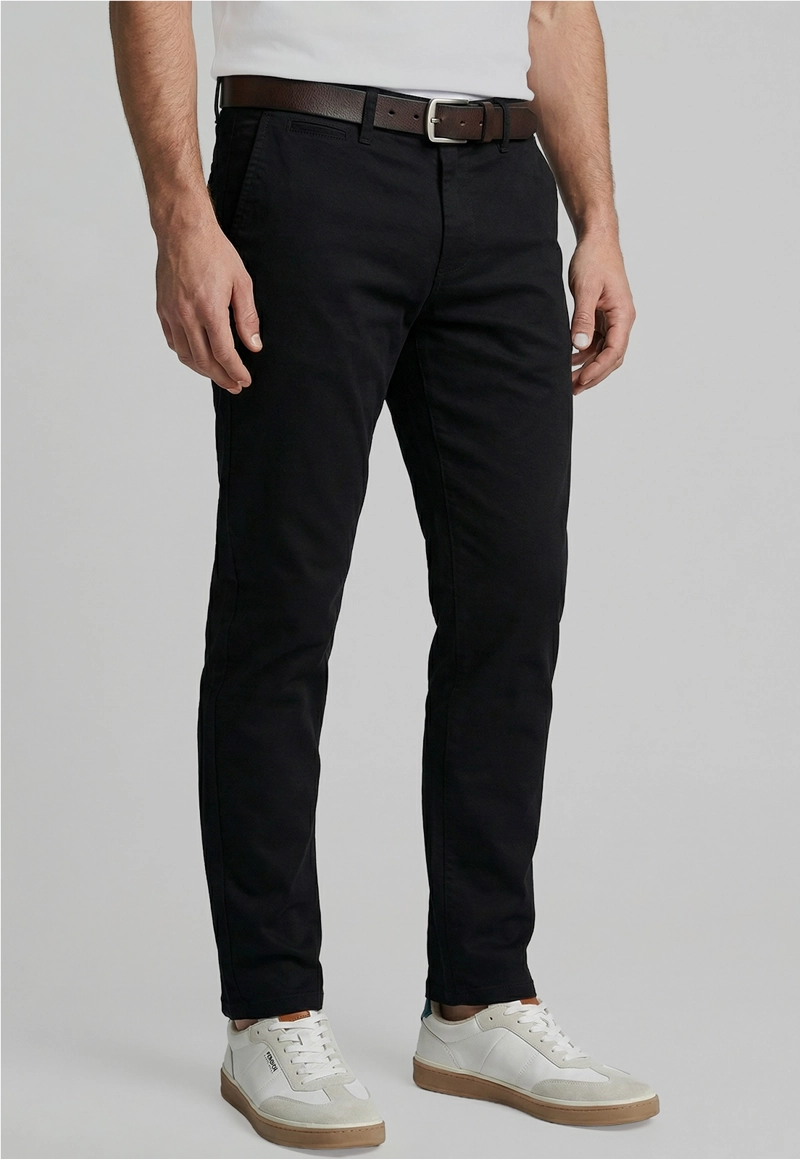 PANTALON REGULAR TWILL WITHOUT PLEATS BLACK - 1