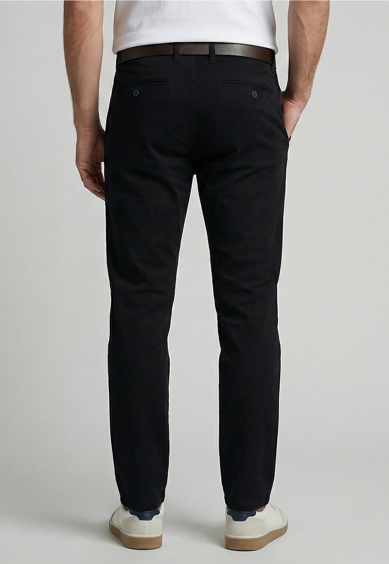 PANTALON REGULAR TWILL WITHOUT PLEATS BLACK - 4