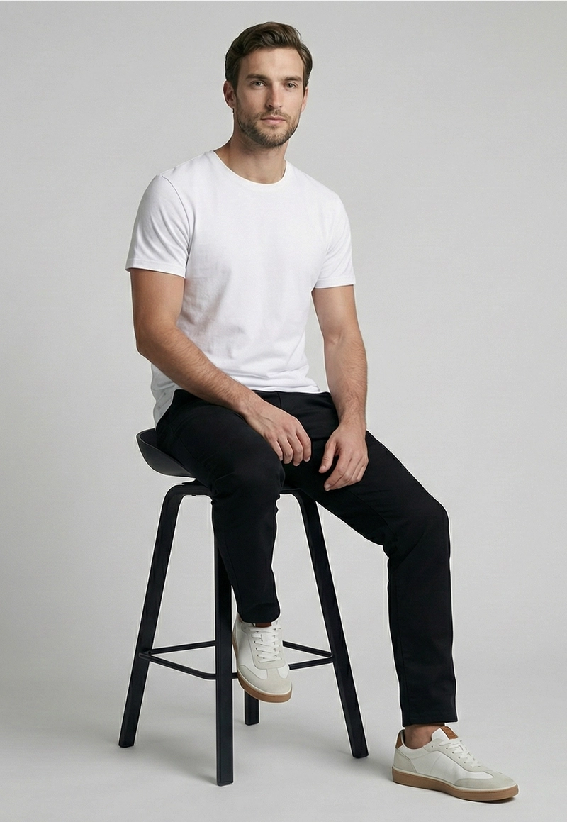 PANTALON REGULAR TWILL WITHOUT PLEATS BLACK - 5
