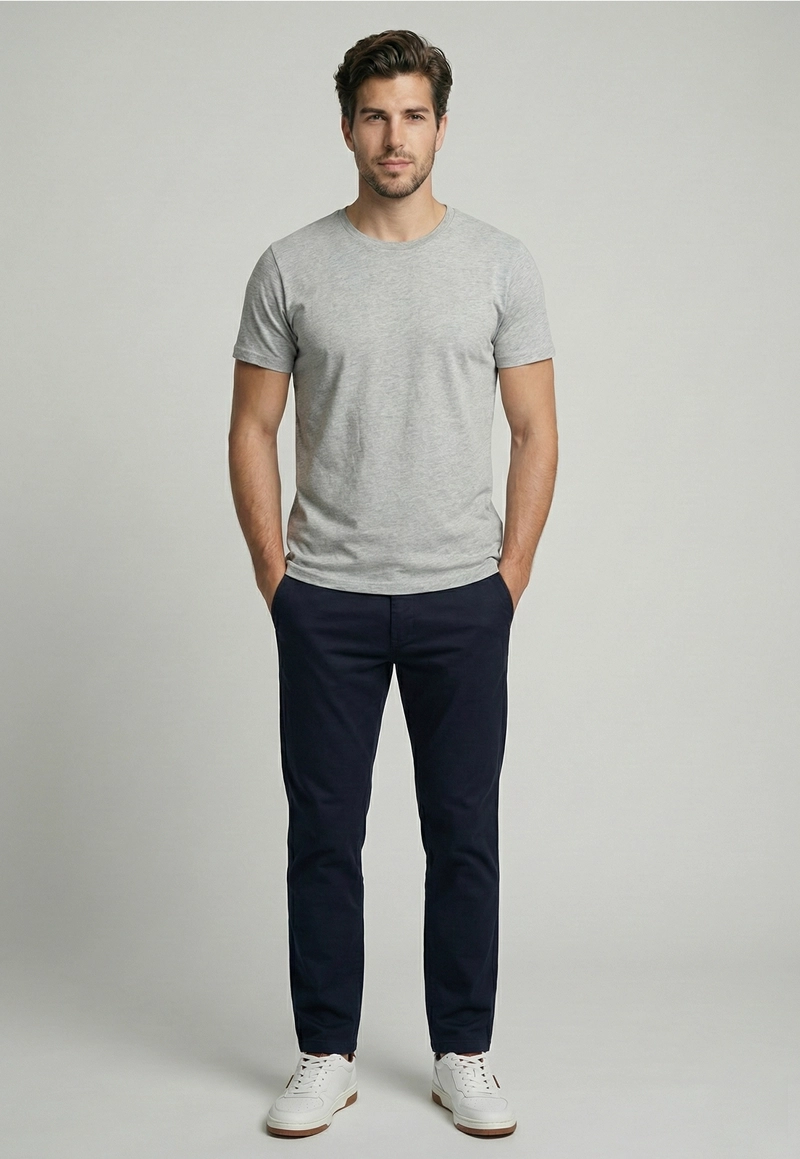 PANTALON TWILL SLIM /31 NAVY - 2