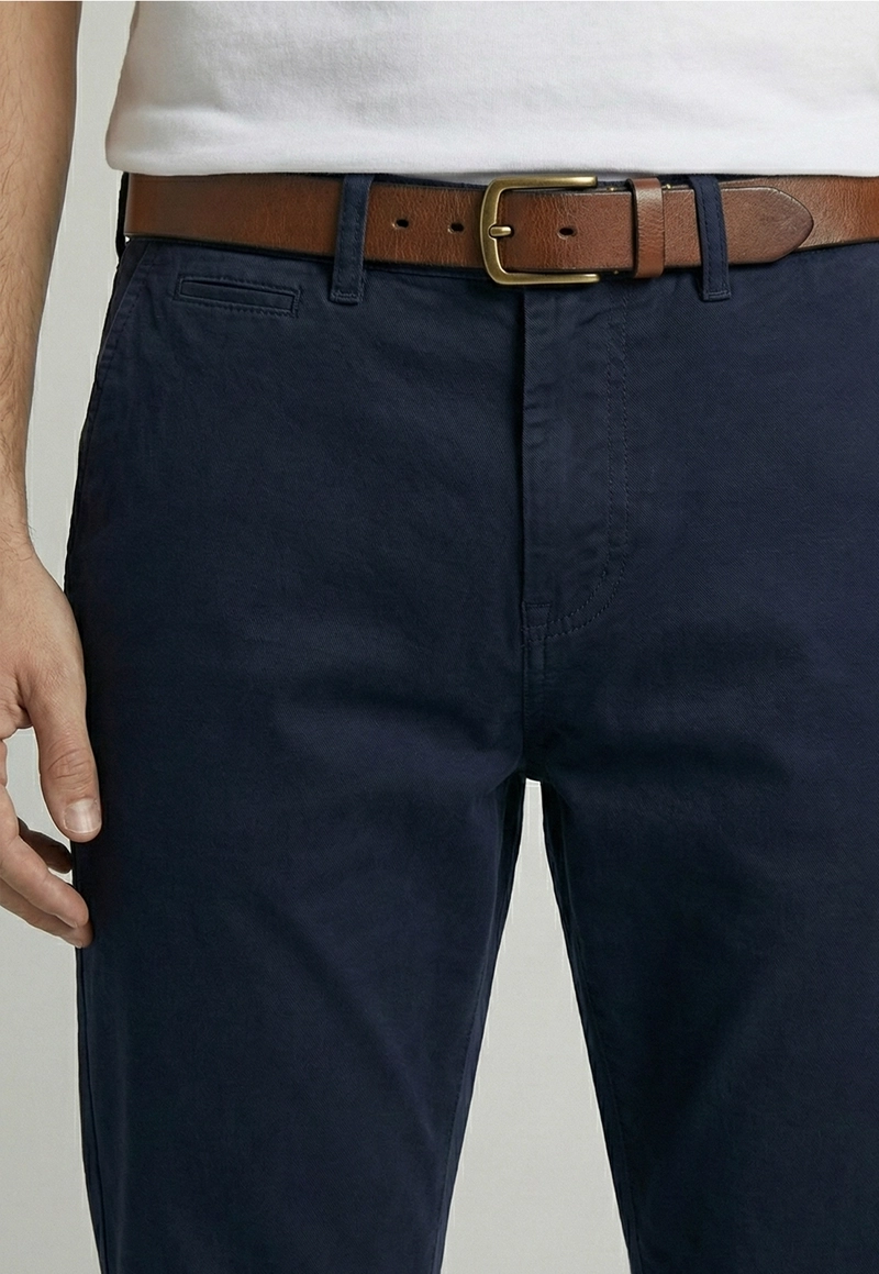 PANTALON TWILL WITHOUT PLEATS L/33 NAVY - 3